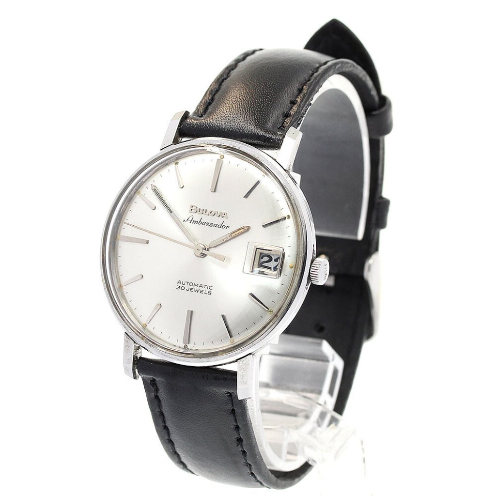 Bulova Vintage Date Silver Dial Automatic Mens Watch